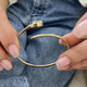 Diamond Bangle Bracelet 1.20 ct TCW, Yellow Gold