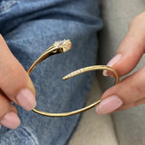 Diamond Bangle Bracelet 1.20 ct TCW, Yellow Gold