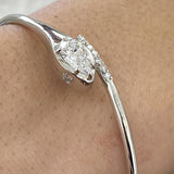 Diamond Bangle Bracelet 1.20 ct TCW, White Gold