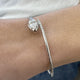 Diamond Bangle Bracelet 1.20 ct TCW, White Gold