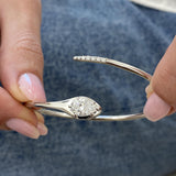 Diamond Bangle Bracelet 1.20 ct TCW, White Gold