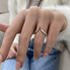 Diamond Chevron Open Ring 0.66 Carat Rose Gold 14K