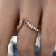Diamond Chevron Open Ring 0.66 Carat Rose Gold 14K