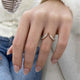 Diamond Open V Shape Ring 0.6 ct Rose Gold