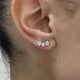 Diamond Climber Earrings 0.4 ct White Gold