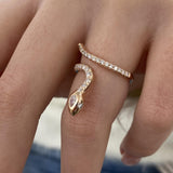 Diamond Wrap Ring 0.52 Carat Rose Gold 14K