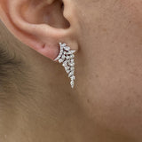 Diamond Dangle Earrings 0.9 ct White Gold