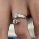 Toi-et Moi Ring 0.8 ct TCW , Solid Gold 14k
