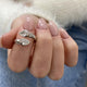 Toi-et Moi Ring 0.8 ct TCW , Solid Gold 14k