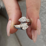 Toi-et Moi Ring 0.8 ct TCW , Solid Gold 14k