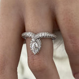 Diamond Statement Ring 1.50 Carat White Gold 14K