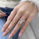 Diamond Statement Ring 1.50 Carat White Gold 14K
