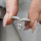 Diamond Statement Ring 1.50 Carat White Gold 14K