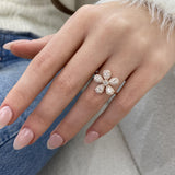 Diamond Statement Ring 0.85 Carat Rose Gold 14K