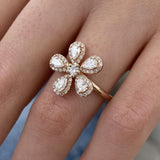 Diamond Statement Ring 0.85 Carat Rose Gold 14K