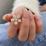 Diamond Statement Ring 0.85 Carat Rose Gold 14K