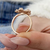 Diamond Statement Ring 0.85 Carat Rose Gold 14K