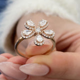 Diamond Statement Ring 0.85 Carat Rose Gold 14K