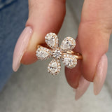 Diamond Statement Ring 0.85 Carat Rose Gold 14K