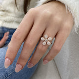 Diamond Cluster Ring 0.8 ct Rose Gold