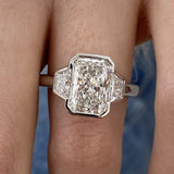 Zephyra 3-Stone Engagement Ring, 18K White Gold