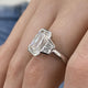 Zephyra 3-Stone Engagement Ring, 18K White Gold