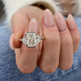Zephyra 3-Stone Engagement Ring, 18K White Gold