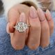 Zephyra 3-Stone Engagement Ring, 18K White Gold