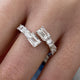 Diamond Open Band Ring 3 ct White Gold