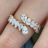 Diamond Open Band Ring 1.8 ct Rose Gold
