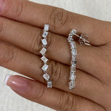 Diamond Drop Earrings 2.9 ct White Gold