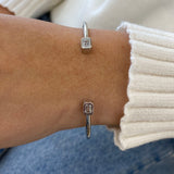 Diamond Bangle Bracelet 1.1 ct White Gold