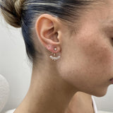 Diamond Ear Jacket Earrings 1.1 ct Rose Gold