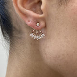 Diamond Ear Jacket Earrings 1.2 ct Rose Gold