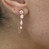 Diamond Drop Earrings 1.8 ct Rose Gold