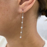 Diamond Threader Earrings 0.8 ct White Gold