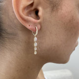 Diamond Drop Earrings 2.1 ct Yellow Gold