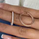 Diamond Hoop Earrings 1.2 ct Rose Gold