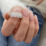 Diamond Wedding Band Fashion Ring 1.55 ct TCW, White Gold 14K