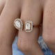 Diamond Two Stone Fashion Ring 1.05 ct TCW, Rose Gold 14K