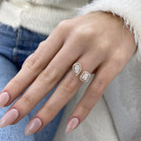 Diamond Two Stone Fashion Ring 1.05 ct TCW, Rose Gold 14K