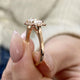 Diamond Two Stone Fashion Ring 1.05 ct TCW, Rose Gold 14K