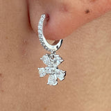 Diamond Dangle Earrings 0.7 ct White Gold