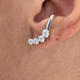 Diamond Climber Earrings 1.6 ct White Gold