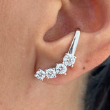 Diamond Climber Earrings 1.6 ct White Gold