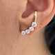 Diamond Climber Earrings 1.6 ct Rose Gold