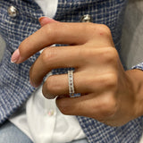 Diamond Half Eternity Ring 0.95 Carat White Gold 14K