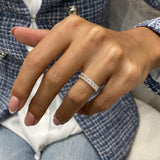 Diamond Half Eternity Ring 0.95 Carat White Gold 14K