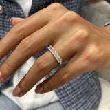 Diamond Half Eternity Ring 0.95 Carat White Gold 14K