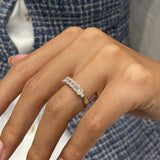 Diamond Half Eternity Ring 0.95 Carat White Gold 14K